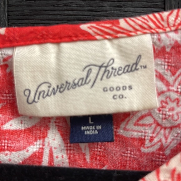 UNIVERSAL THREAD Floral Bohemian Tunic Top - Large (orange & white) - Picture 6 of 6